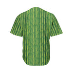 Green Bamboo Tree Pattern Print Men's Baseball Jersey