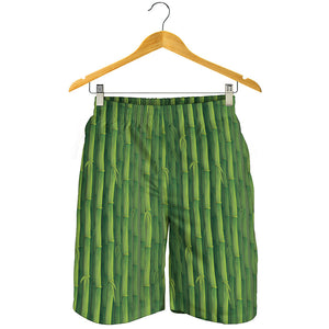 Green Bamboo Tree Pattern Print Men's Shorts