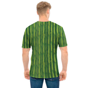 Green Bamboo Tree Pattern Print Men's T-Shirt