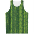 Green Bamboo Tree Pattern Print Men's Tank Top