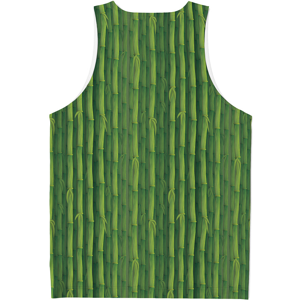 Green Bamboo Tree Pattern Print Men's Tank Top