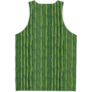 Green Bamboo Tree Pattern Print Men's Tank Top