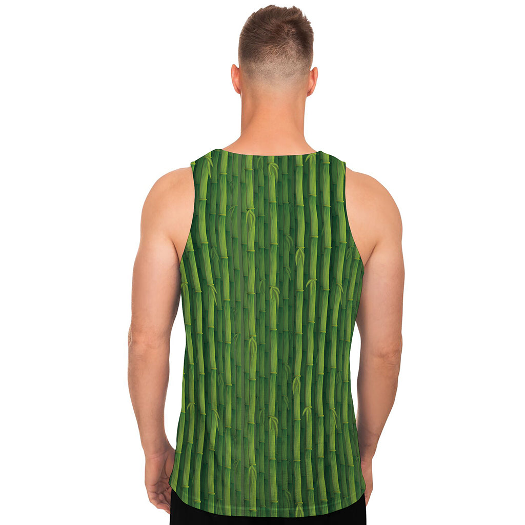 Green Bamboo Tree Pattern Print Men's Tank Top