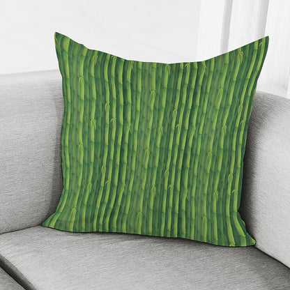 Green Bamboo Tree Pattern Print Pillow Cover