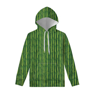 Green Bamboo Tree Pattern Print Pullover Hoodie