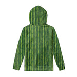 Green Bamboo Tree Pattern Print Pullover Hoodie