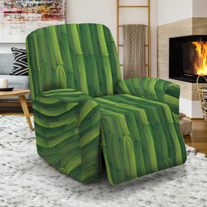 Green Bamboo Tree Pattern Print Recliner Slipcover