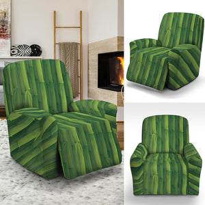 Green Bamboo Tree Pattern Print Recliner Slipcover