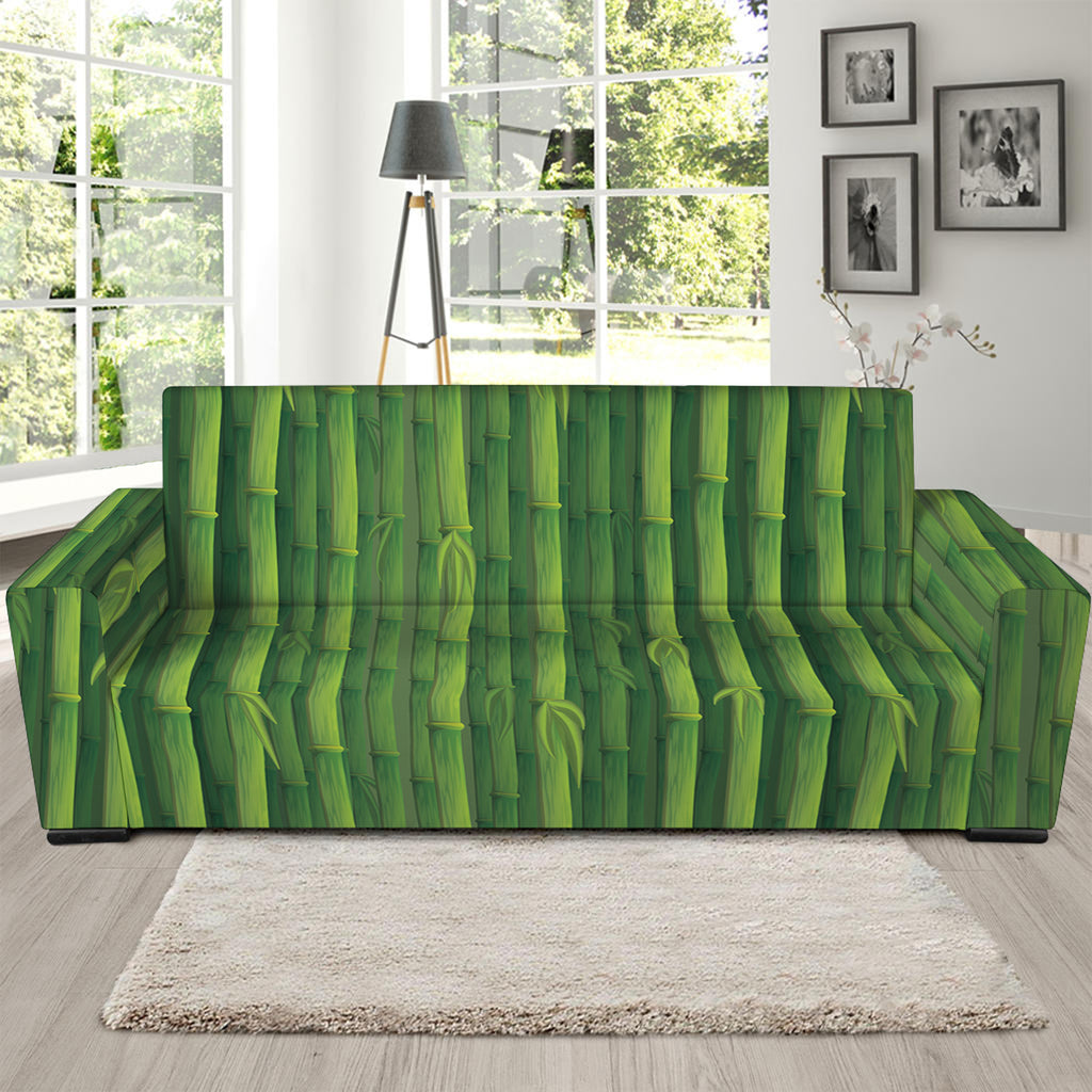 Green Bamboo Tree Pattern Print Sofa Slipcover