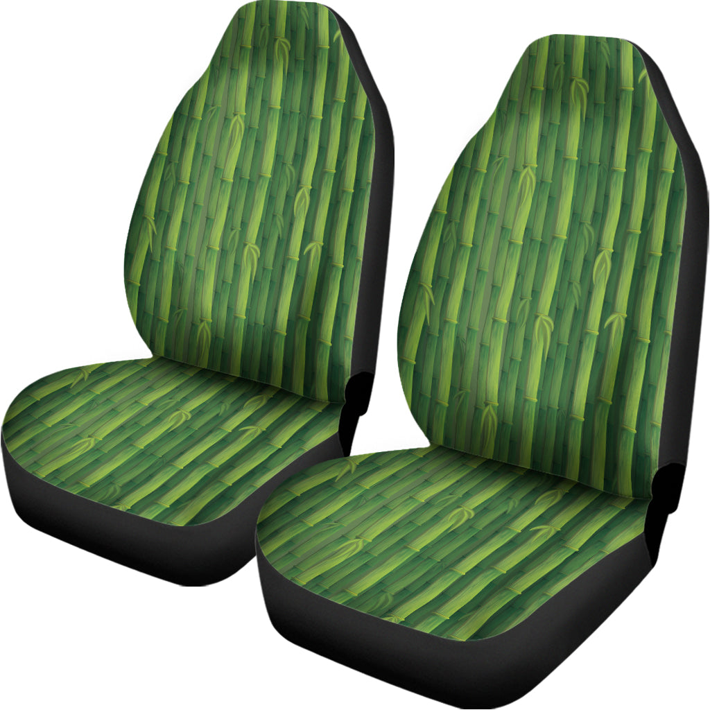 Green Bamboo Tree Pattern Print Universal Fit Car Seat Covers