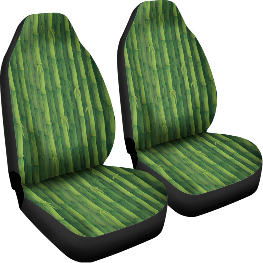 Green Bamboo Tree Pattern Print Universal Fit Car Seat Covers