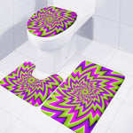 Green Big Bang Moving Optical Illusion 3 Piece Bath Mat Set