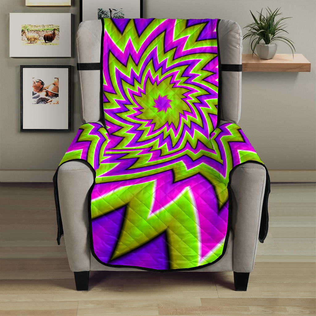 Green Big Bang Moving Optical Illusion Armchair Protector