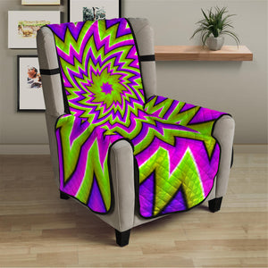 Green Big Bang Moving Optical Illusion Armchair Protector