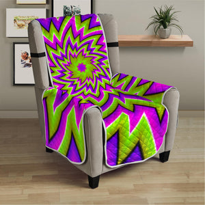 Green Big Bang Moving Optical Illusion Armchair Protector