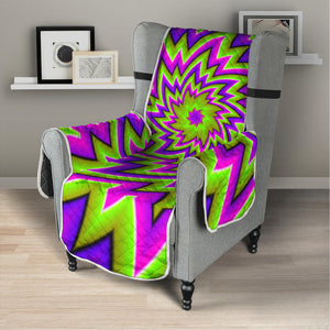 Green Big Bang Moving Optical Illusion Armchair Protector