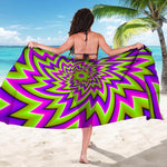 Green Big Bang Moving Optical Illusion Beach Sarong Wrap