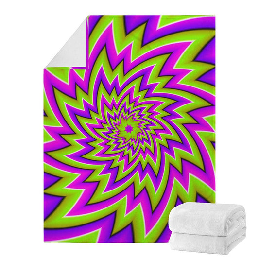 Green Big Bang Moving Optical Illusion Blanket