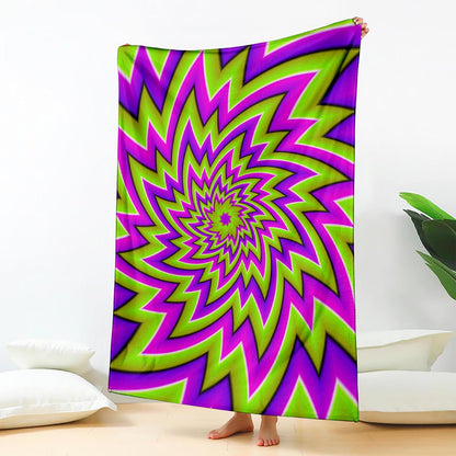Green Big Bang Moving Optical Illusion Blanket