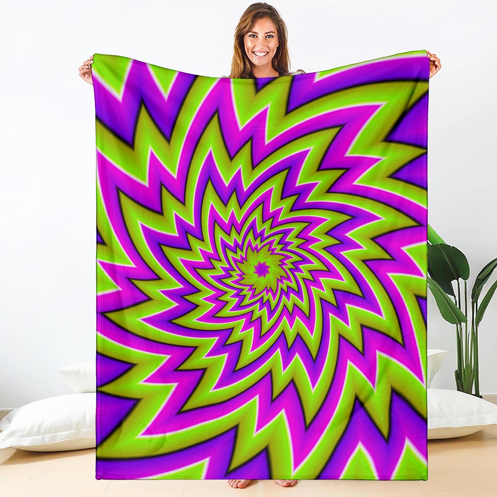 Green Big Bang Moving Optical Illusion Blanket