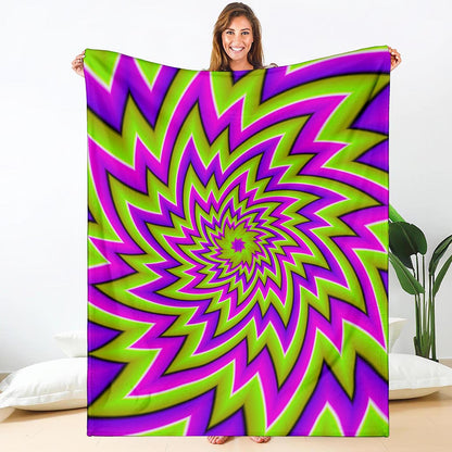 Green Big Bang Moving Optical Illusion Blanket