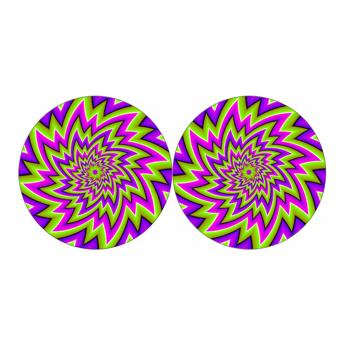 Green Big Bang Moving Optical Illusion Car Coasters