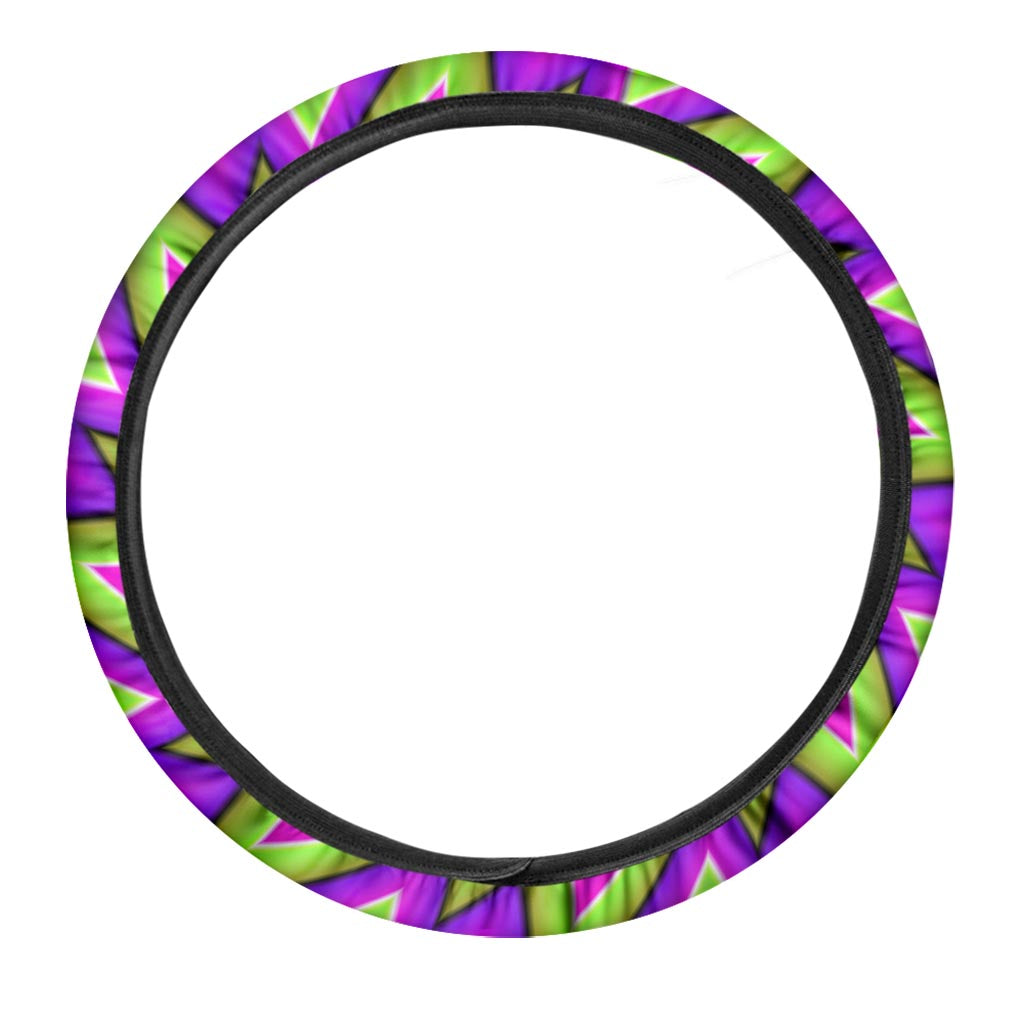 Green Big Bang Moving Optical Illusion Car Steering Wheel Cover