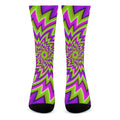 Green Big Bang Moving Optical Illusion Crew Socks