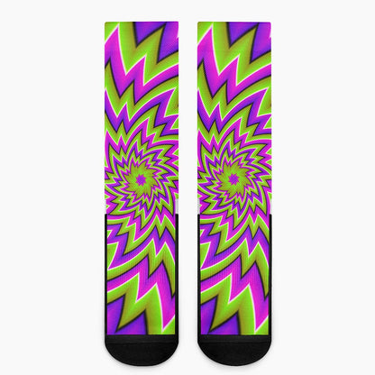 Green Big Bang Moving Optical Illusion Crew Socks
