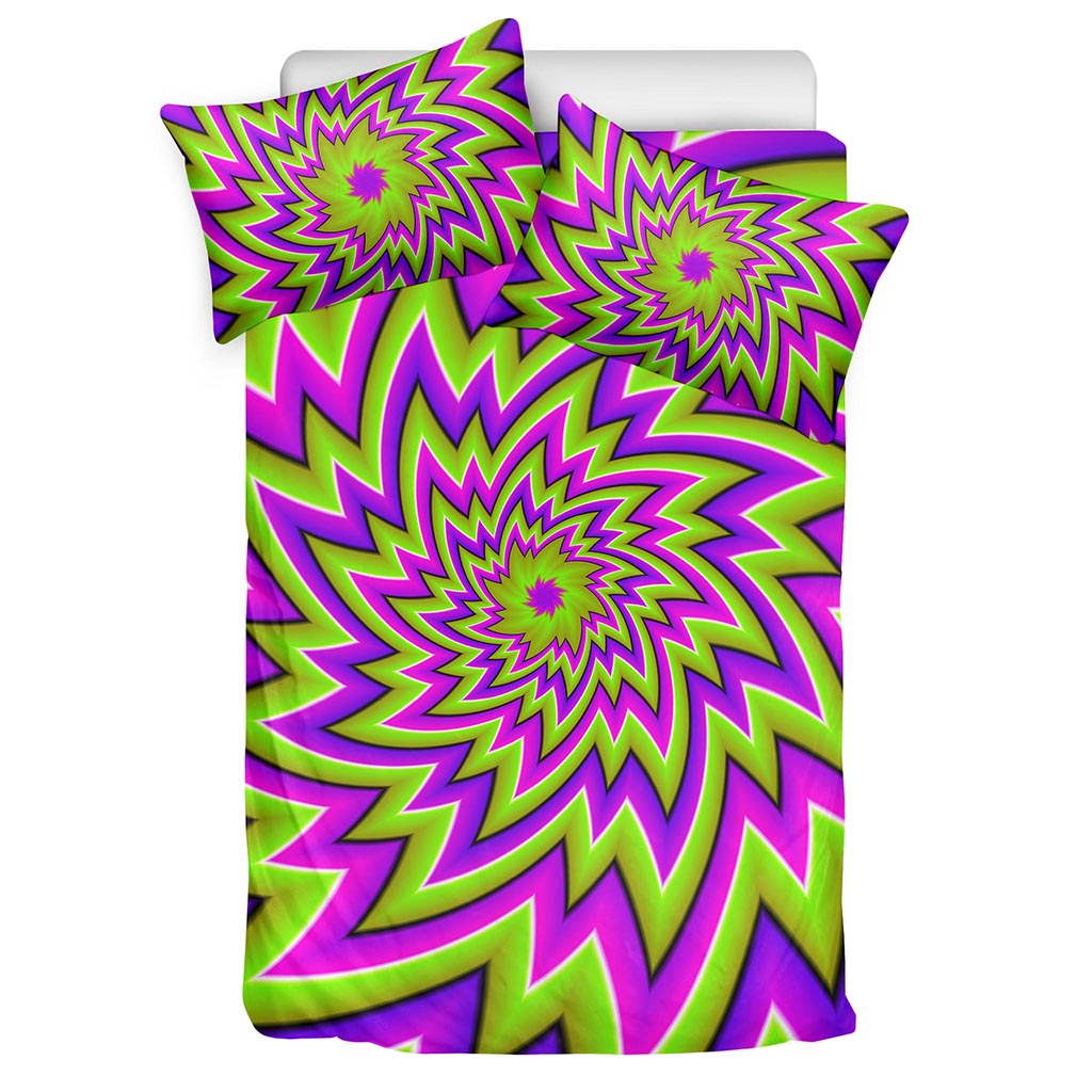 Green Big Bang Moving Optical Illusion Duvet Cover Bedding Set