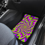 Green Big Bang Moving Optical Illusion Front and Back Car Floor Mats