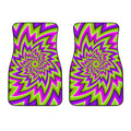 Green Big Bang Moving Optical Illusion Front Car Floor Mats