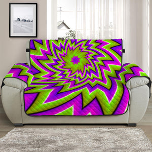 Green Big Bang Moving Optical Illusion Half Sofa Protector