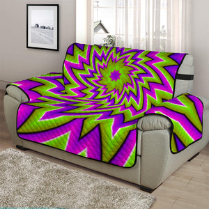 Green Big Bang Moving Optical Illusion Half Sofa Protector