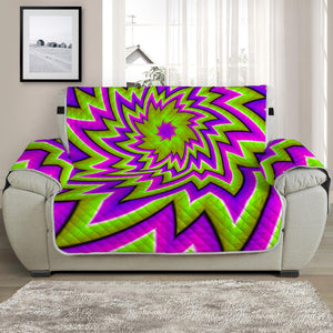 Green Big Bang Moving Optical Illusion Half Sofa Protector