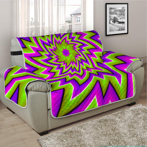 Green Big Bang Moving Optical Illusion Half Sofa Protector