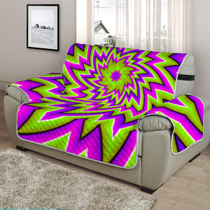 Green Big Bang Moving Optical Illusion Half Sofa Protector