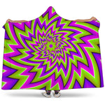 Green Big Bang Moving Optical Illusion Hooded Blanket