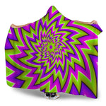 Green Big Bang Moving Optical Illusion Hooded Blanket