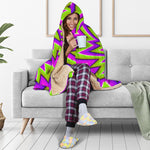 Green Big Bang Moving Optical Illusion Hooded Blanket