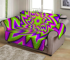 Green Big Bang Moving Optical Illusion Loveseat Protector