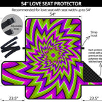 Green Big Bang Moving Optical Illusion Loveseat Protector