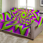 Green Big Bang Moving Optical Illusion Loveseat Protector