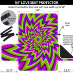 Green Big Bang Moving Optical Illusion Loveseat Protector