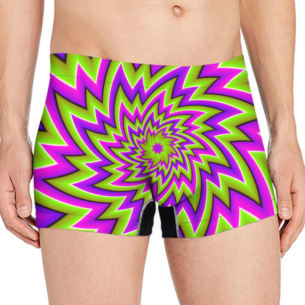 Green Big Bang Moving Optical Illusion Men's Boxer Briefs