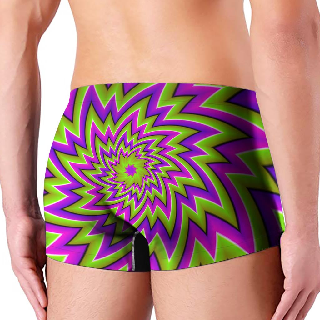 Green Big Bang Moving Optical Illusion Men's Boxer Briefs