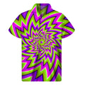 Green Big Bang Moving Optical Illusion Men's Short Sleeve Shirt