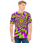 Green Big Bang Moving Optical Illusion Men's T-Shirt