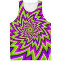 Green Big Bang Moving Optical Illusion Men's Tank Top