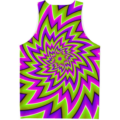 Green Big Bang Moving Optical Illusion Men's Tank Top